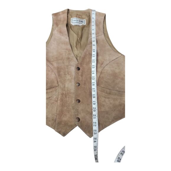 Vintage Chess King Suede Leather Vest Men’s Medium Korea Western Button Front - Picture 7 of 13